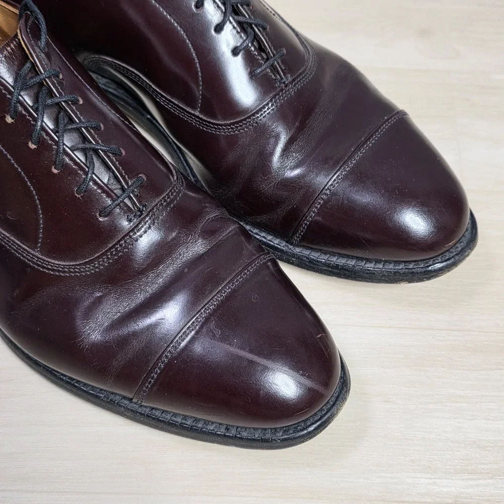 Allen Edmonds Park Avenue Brown Leather Cap Toe‎ Shoes Size 8 D 5675